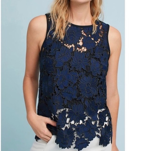 ANTHROPOLOGIE POST MARK KORIA Lace Blouse